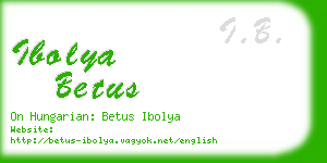ibolya betus business card